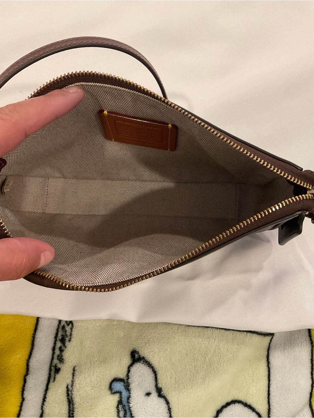 Coach Plum Leather Wristlet Clutch with Gold Hardware - Picture 15 of 15